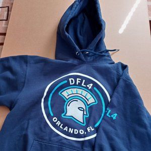 Blue Hoodie Pullover Sweatshirt Med Unisex